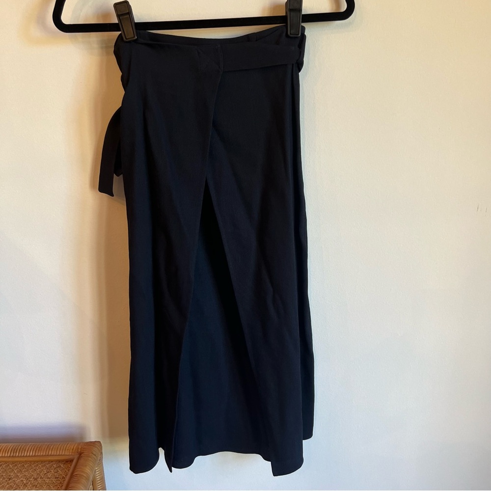 Helmut Lang Navy Blue Wrap Midi Skirt | Size 4 - Picture 5 of 7